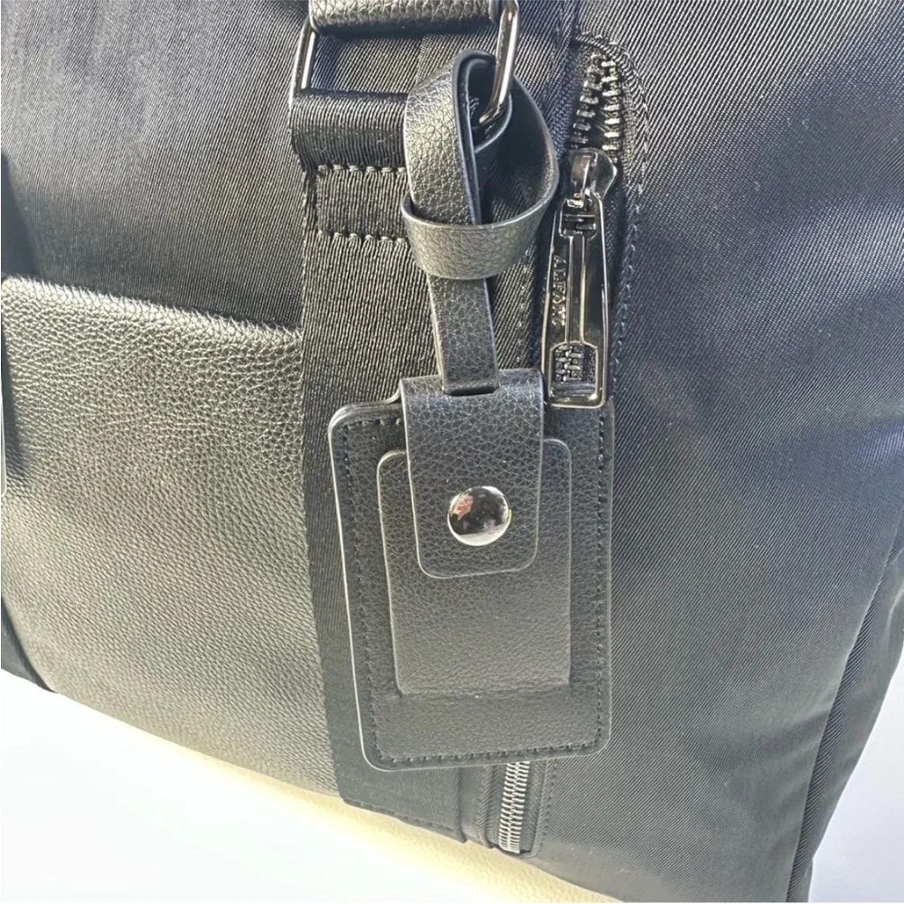 Alfani Black Canvas Briefcase Laptop Bag Travel